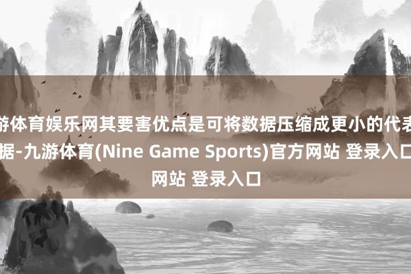 九游体育娱乐网其要害优点是可将数据压缩成更小的代表数据-九游体育(Nine Game Sports)官方网站 登录入口